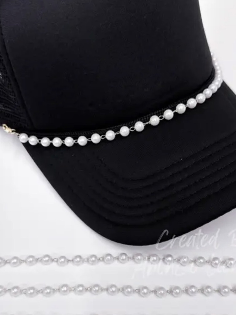 Katydid Pearl Chain for Trucker Hat
